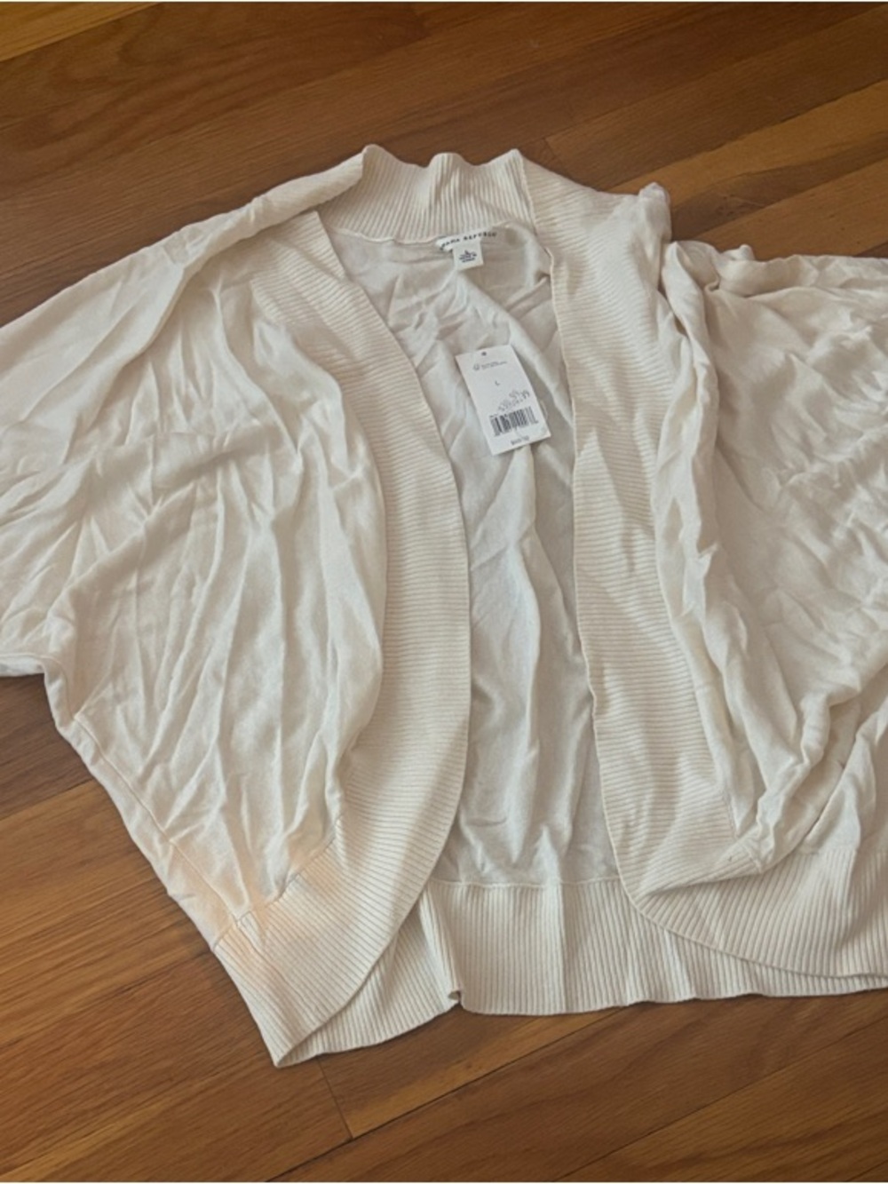 Banana Republic Cream Open-Front Draped Cardigan batwing sleeves